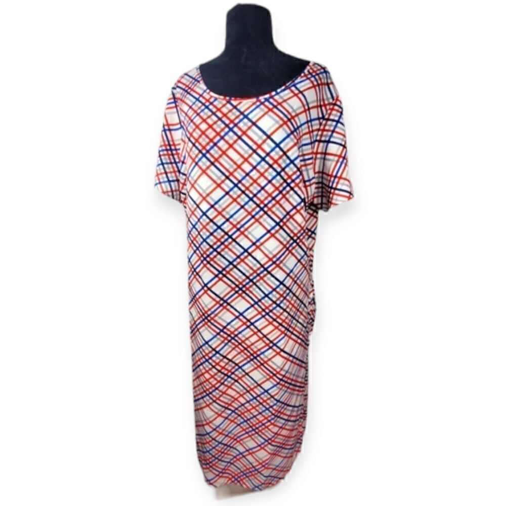 Ashley Stewart Red, White and Blue Side Slit  Blouse Size 14/16